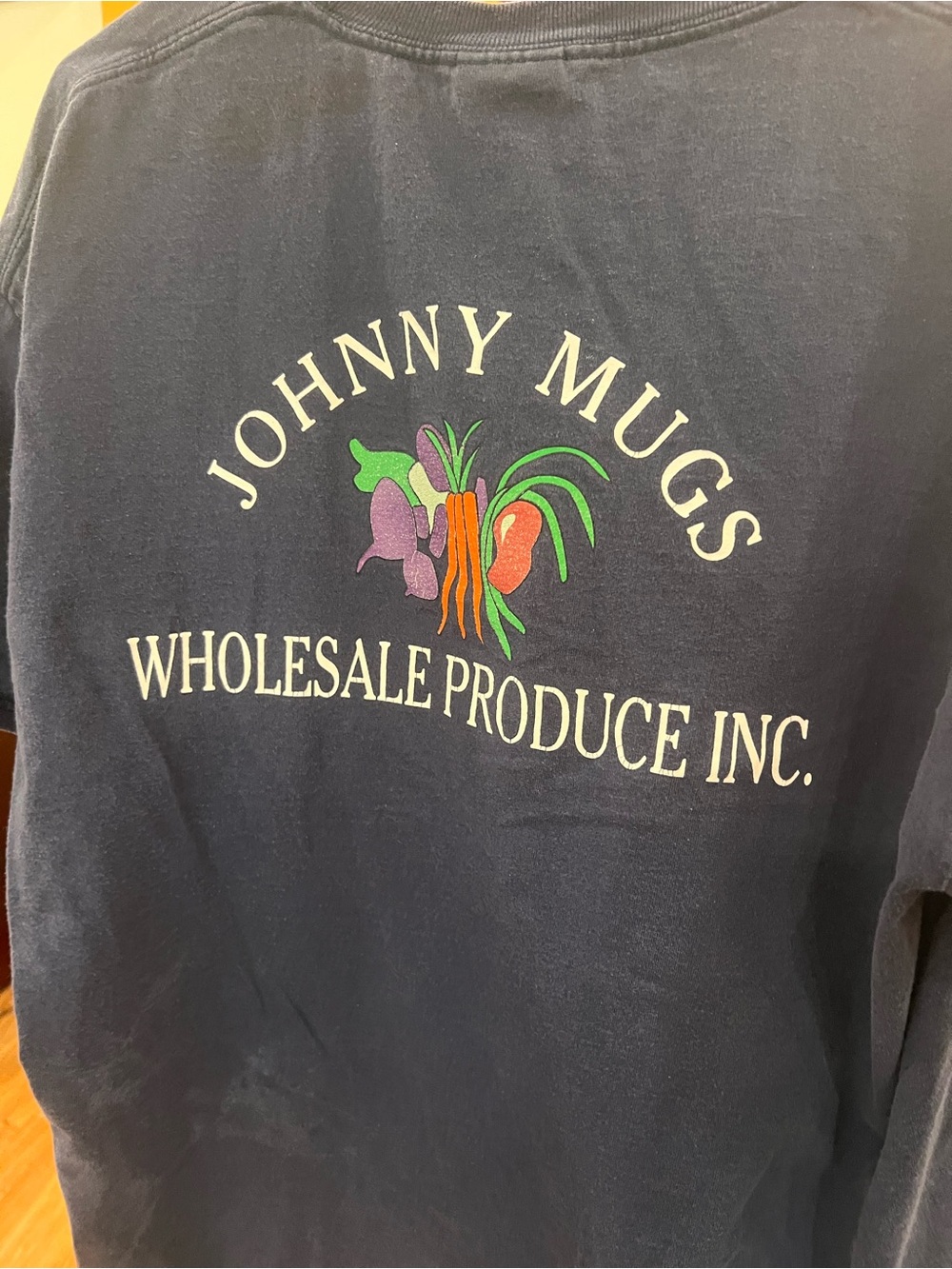 Port and Company Navy Short Sleeve Tee with Colorful Produce Graphic